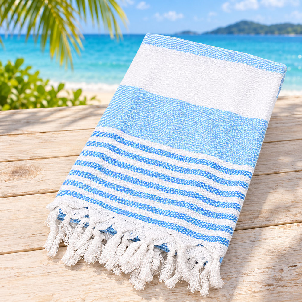 Grande serviette de plage rayée SandyVibes