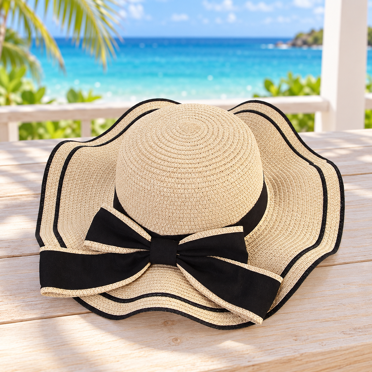 Chapeau de plage beige