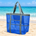 Grand sac de plage en filet bleu saphir