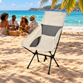Chaise pliante à dossier haut avec housse – Ivoire sur une plage des Caraïbes