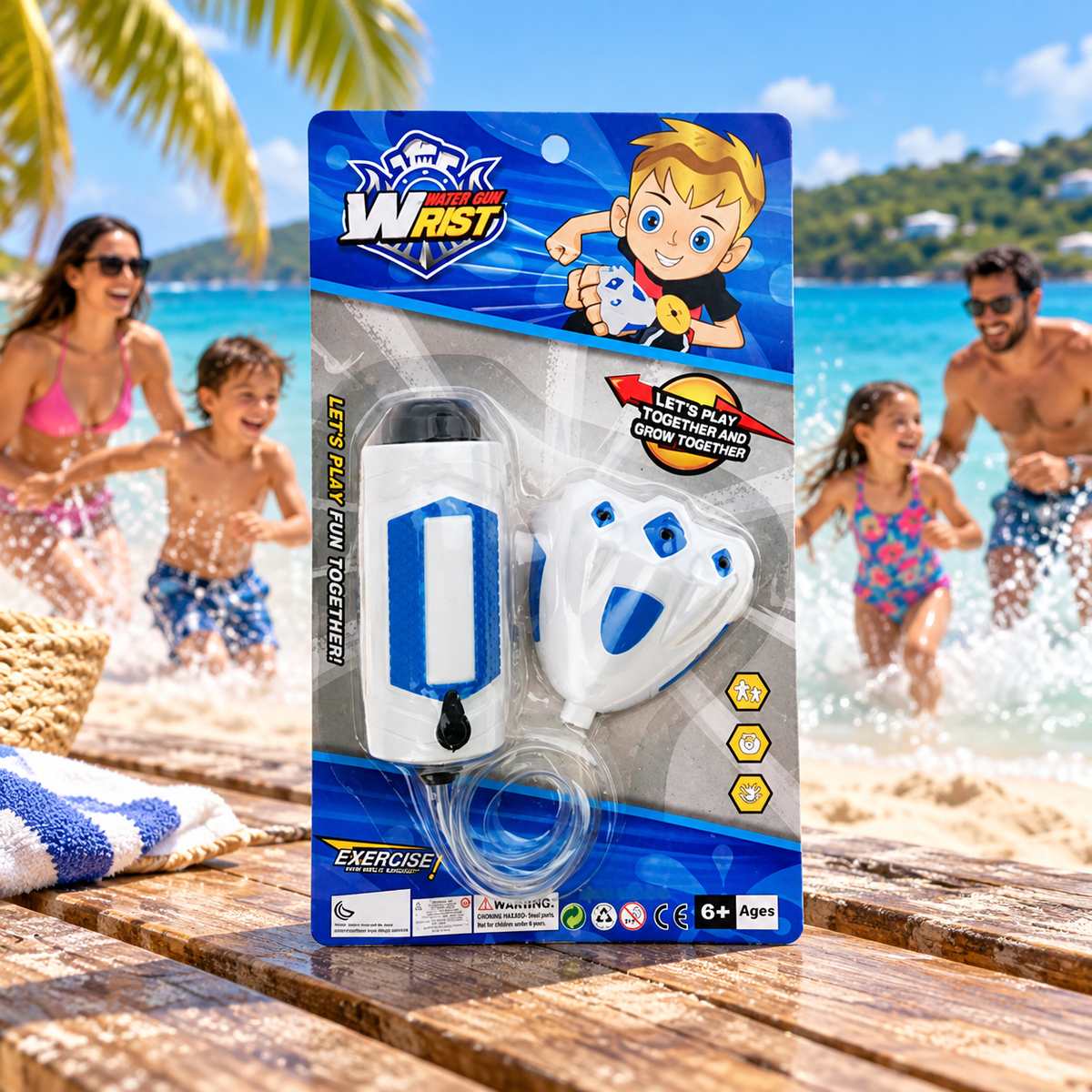 Pistolet à eau manuel – Bleu — ambiance caribéenne