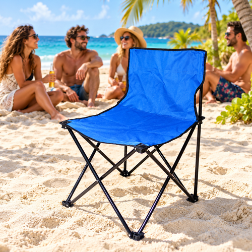 Chaise pliante de camping avec accoudoirs — ambiance caribéenne