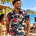 Chemise de plage homme à imprimé tropical — ambiance caribéenne