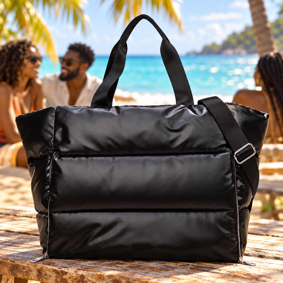 Sac de voyage avec compartiment humide — ambiance caribéenne