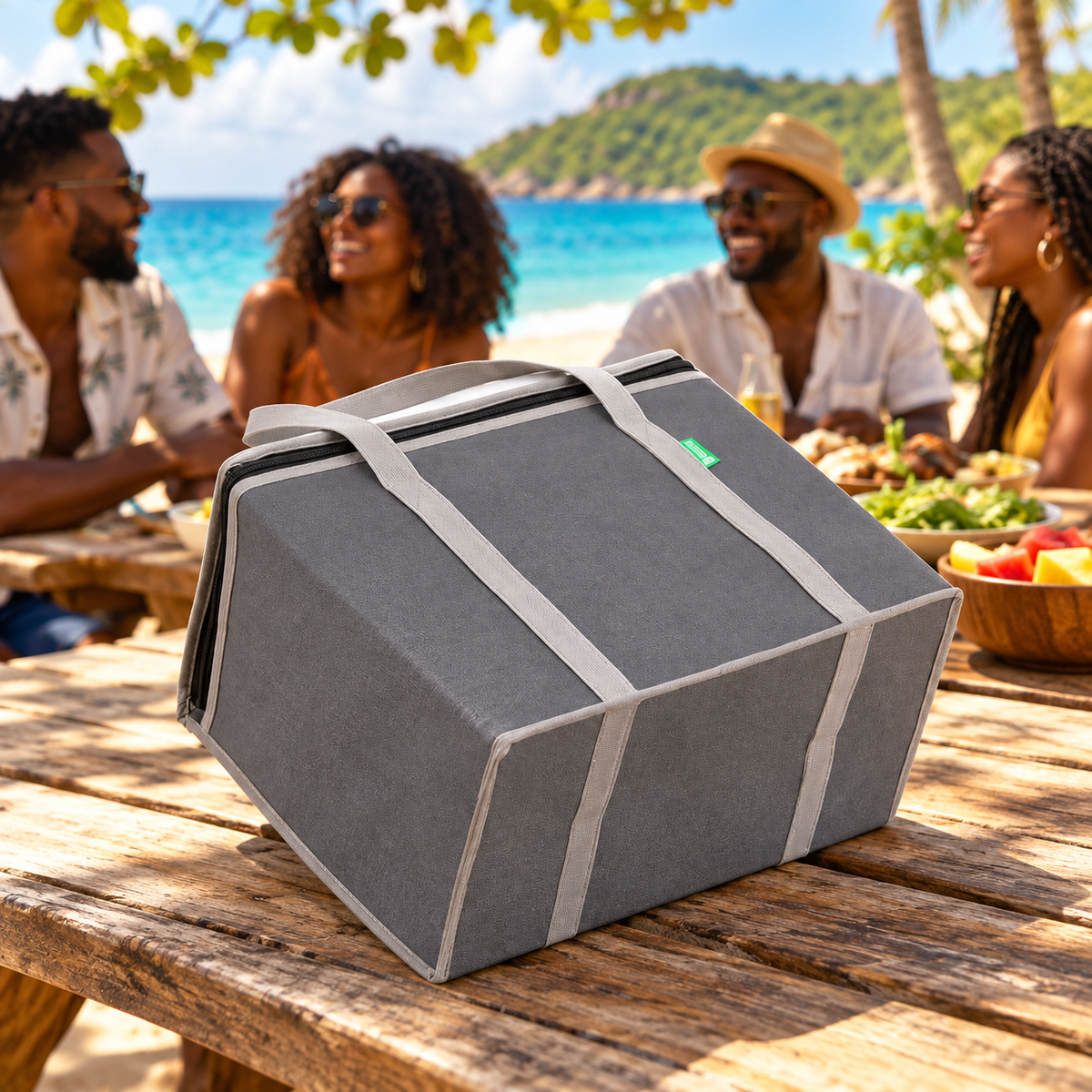 Grand sac isotherme pliable pour pique-nique — ambiance caribéenne
