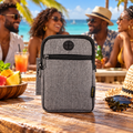 Pochette de voyage compacte multi-compartiments — ambiance caribéenne
