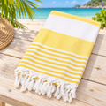 Grande serviette de plage jaune