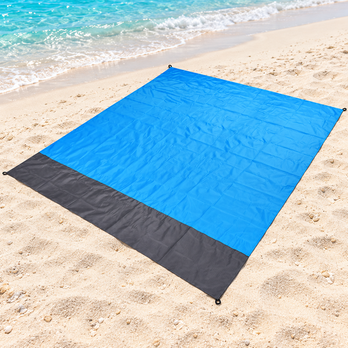 Tapis de plage bleu
